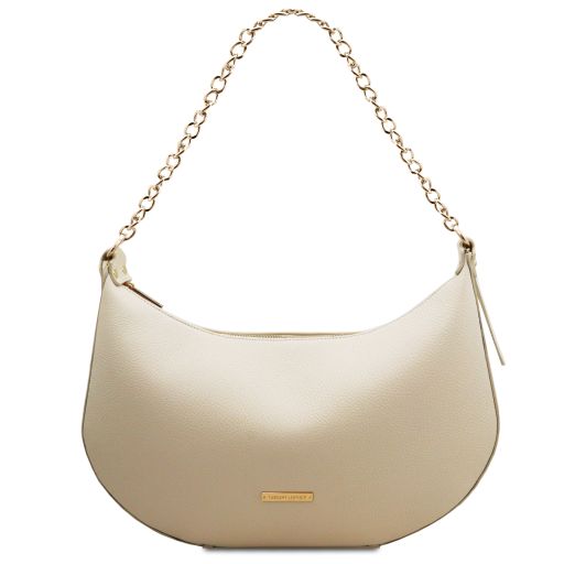 Laura Schultertasche aus Leder Beige TL142227