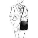 TL Messenger Bolso en Piel con Bandolera 2 Compartimentos Negro TL141255