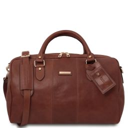 Lisbona Travel Leather Duffle bag - Small Size Brown TL142441