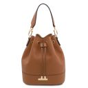 Maddalena Borsa Secchiello in Pelle ed Esclusivo Portafogli in Pelle zip Around Cognac TL142444
