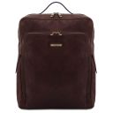 Bangkok Leather Laptop Backpack - Large Size Темно-коричневый TL142336