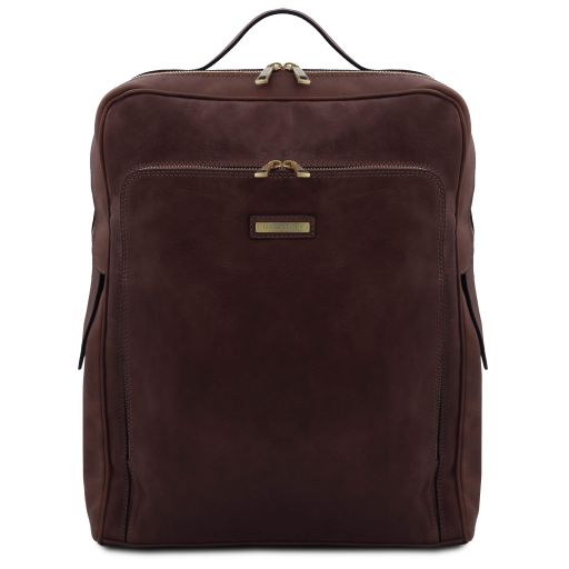 Bangkok Notebook Rucksack aus Leder - Gross Dunkelbraun TL142336