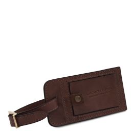 Etiquette de Bagage en Cuir mat Marron foncé TLTAGMATTE