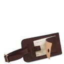 Etiquette de Bagage en Cuir mat Marron foncé TLTAGMATTE