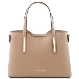 Olimpia Leather Tote - Small Size Light Taupe TL141521