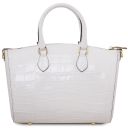 Layla Bauletto in Pelle Stampa Cocco Bianco TL142398