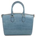 Layla Sac à Main en Cuir Effet Croco Bleu céleste TL142398