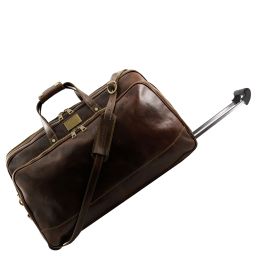Bora Bora Maleta en Piel con Ruedas- Modelo Pequeño Marrón oscuro TL3065