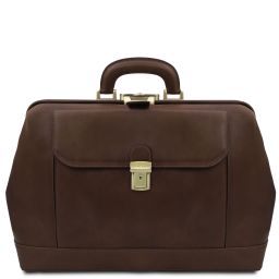 Leonardo Elegante Bolso de Doctor en Piel Marrón oscuro TL142342