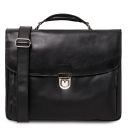 Alessandria Maletín Porta Ordenador TL SMART Multiples Compartimientos en Piel Negro TL142067