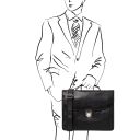 Alessandria TL SMART Multifach-Notebooktasche aus Leder Schwarz TL142067