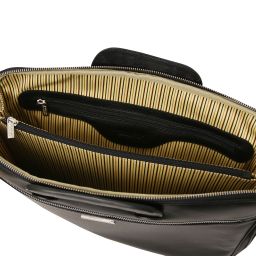Caserta Document Leather Briefcase Black TL142449