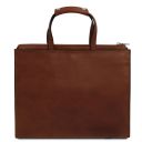 Palermo Leather Briefcase 3 Compartments for Women Brown TL142452