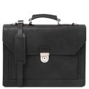 Cremona Cartable en Cuir Avec 3 Compartiments Noir TL142448