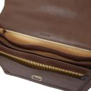 Cremona Leather Briefcase 3 Compartments Dark Brown TL142448