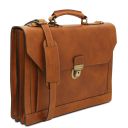 Cremona Leather Briefcase 3 Compartments Natural TL142448