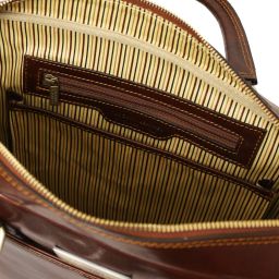 Urbino Maletín en Piel Para Ordenador con Bolsillo Delantero Marrón oscuro TL141241