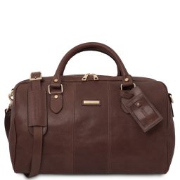 Lisbona Sac de Voyage en Cuir - Petit Modèle Marron foncé TL142441