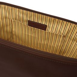 Smarty Leather Toiletry bag - Large Size Dark Brown TL141219