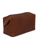 Smarty Leather Toiletry bag - Large Size Brown TL141219