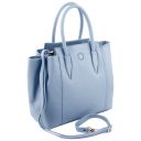 Tulipan Borsa a Mano in Pelle Celeste TL141727