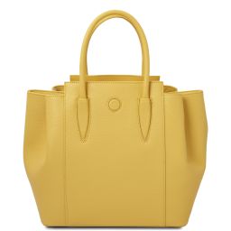 Tulipan Leather Handbag Pastel yellow TL141727