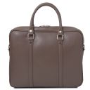 Prato Borsa Porta Computer da Donna in Pelle Saffiano Talpa scuro TL142453