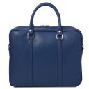 Prato Borsa Porta Computer da Donna in Pelle Saffiano Blu scuro TL142453