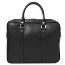 Prato Elegante Porta Folios y Porta Ordenador Portátil en Piel Saffiano Negro TL142453