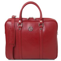 Prato Elegante Porta Folios y Porta Ordenador Portátil en Piel Saffiano Rojo TL142453
