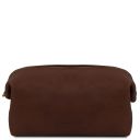 Smarty Leather Toiletry bag - Small Size Dark Brown TL141220