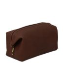 Smarty Leather Toiletry bag - Small Size Dark Brown TL141220