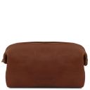 Smarty Reise - Kulturtasche aus Leder - Klein Braun TL141220