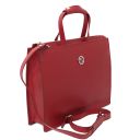 Palermo Saffiano Leather Briefcase 3 Compartments for Women Red TL141369