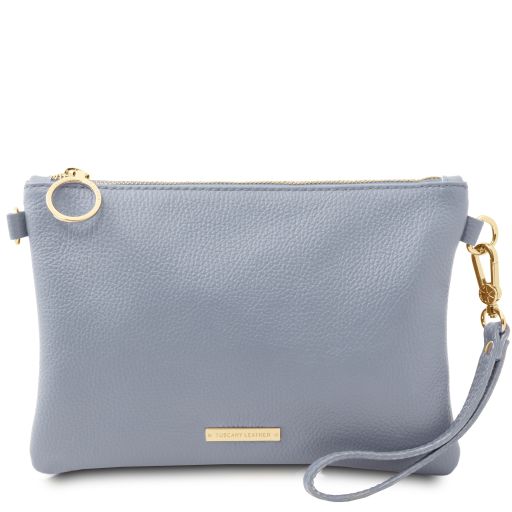 TL Bag Soft Leather Clutch Light Blue TL142029