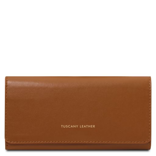 Diana Elégant Portefeuille en Cuir - Grand Modèle Cognac TL142435