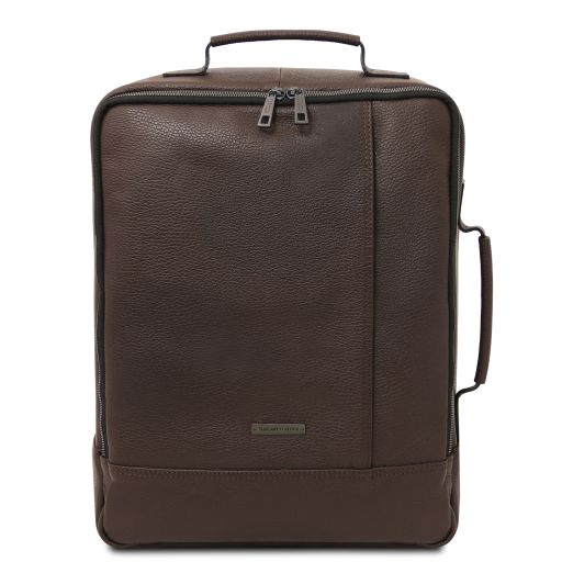 Brooklyn Sac à dos en Cuir Porte Ordinateur Café TL142445