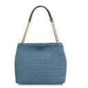 TL Bag Borsa Secchiello Effetto Paglia Celeste TL142208