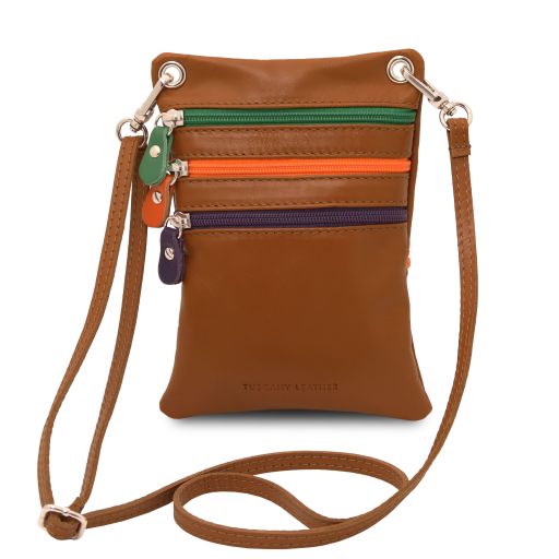TL Bag Сумка-мини через плечо из мягкой кожи Коньяк TL142431