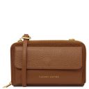Urania Portefeuille/supporte Pour Téléphone en Cuir Avec Bandoulière Cognac TL142433