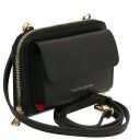 Urania Portefeuille/supporte Pour Téléphone en Cuir Avec Bandoulière Noir TL142433