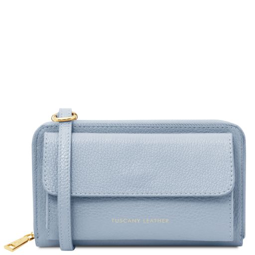 Urania Leather Wallet/phone Holder With Strap Светло-голубой TL142433