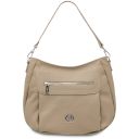 Brenda Schultertasche aus Weichem Leder Taupe TL142450