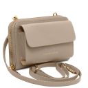 Urania Portefeuille/supporte Pour Téléphone en Cuir Avec Bandoulière Taupe clair TL142433