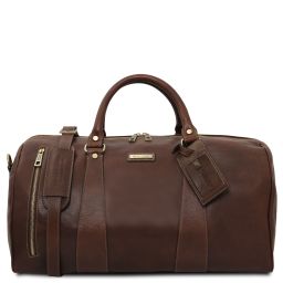 TL Voyager Travel Leather Duffle bag - Large Size Dark Brown TL141794