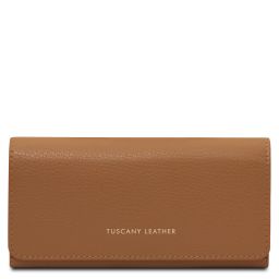 Iside Elégant Portefeuille en Cuir - Grand Modèle Caramel TL142434