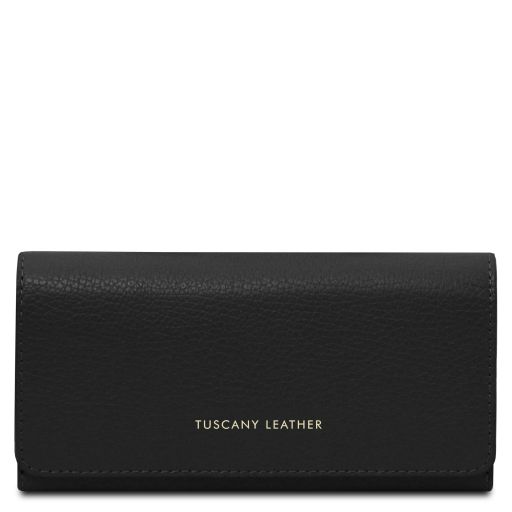 Iside Elégant Portefeuille en Cuir - Grand Modèle Noir TL142434