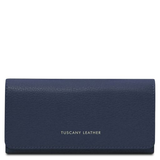 Iside Exklusive Damenbrieftasche aus Leder - Gross Dunkelblau TL142434