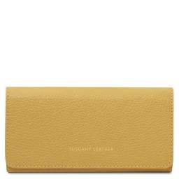 Iside Exclusive Leather Wallet - Large Size Pastel yellow TL142434