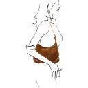 Sierra Borsa a Spalla in Pelle Scamosciata Cognac TL142419